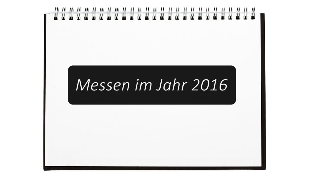 Messen 2016 in einem Ringbuch