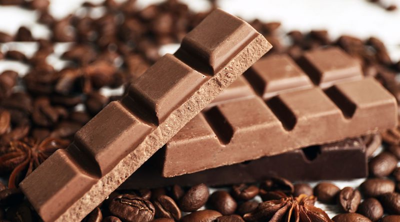 Schokolade - Schokoriegel mit Kakao und Kaffee.