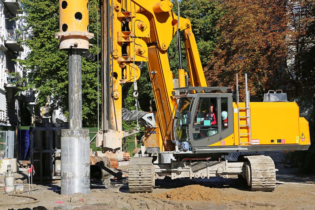 Leitungsbau in der Tiefbauindustrie.