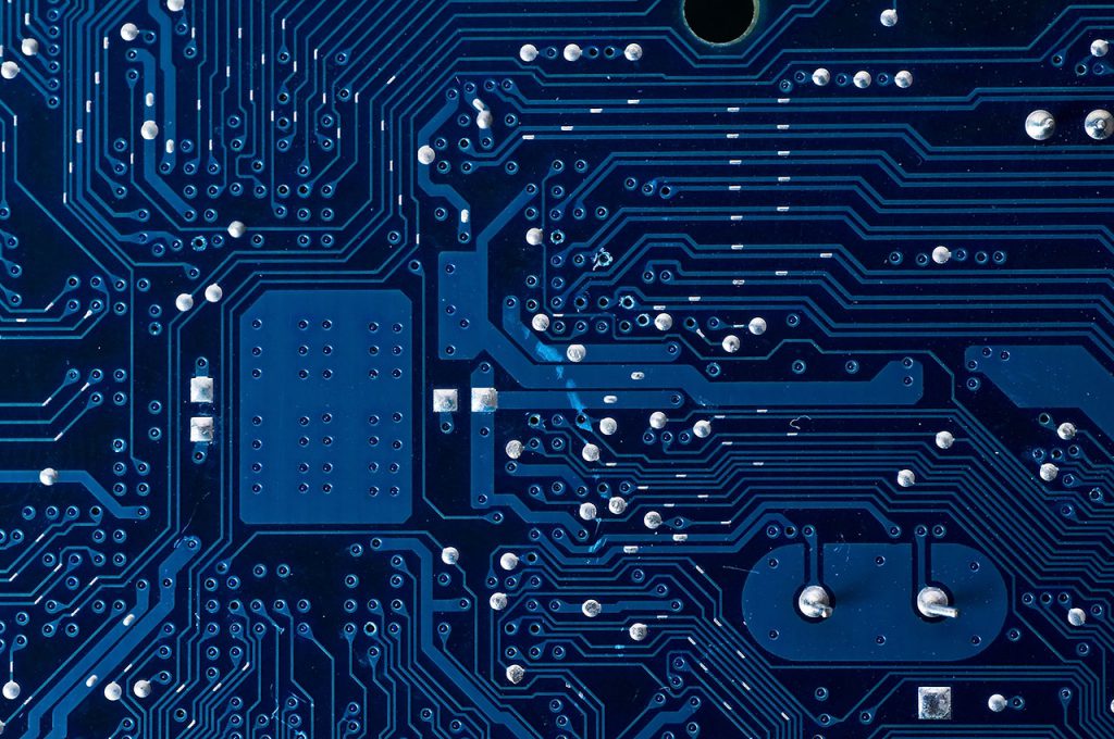 Aufbau eines Mikroelektronik Chips.