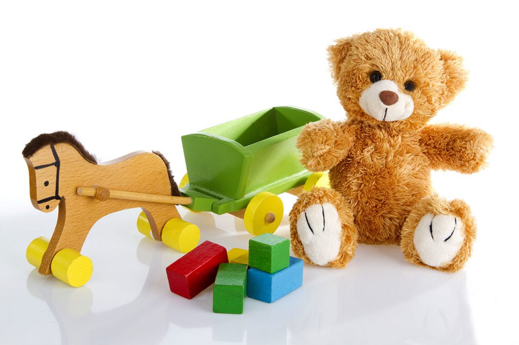 Plüsch Teddys, Schaukelpferd, Lego und Bausteine. Spielwaren aller Art.